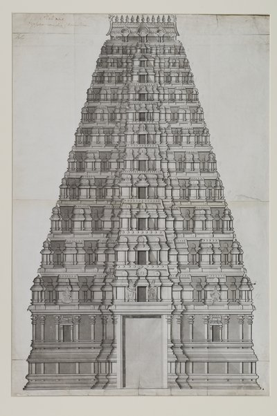 एक बारह मंजिला गोपुरम द्वारा इंडियन स्कूल