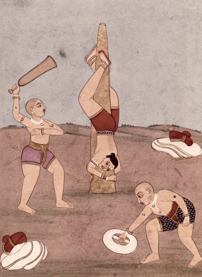 शारीरिक करतब दिखाते हुए कलाबाज द्वारा इंडियन स्कूल