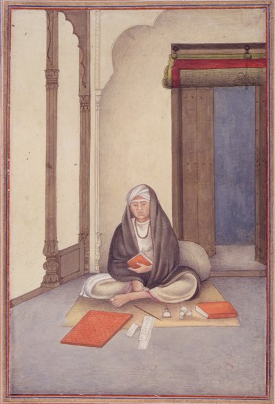 कर्नल जेम्स स्किनर (1778-1841) द्वारा संकलित #39;तशरीह अल-अक्वाम#39; से एक ज्योतिषी, 1825 (कागज़ पर गौचे) द्वारा इंडियन स्कूल