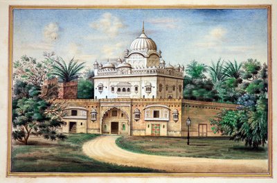 अकाली मंदिर अमृतसर, पंजाब के राज्य से, इसके शासकों और प्रमुखों, खंड II, एक अज्ञात भारतीय कलाकार द्वारा 30 वॉटरकलर अध्ययन की मात्रा, c.1840 (कागज पर wc) द्वारा इंडियन स्कूल
