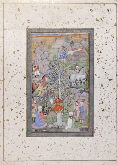 अलेक्जेंडर दार्शनिक, चिकित्सक और गॉब्लेट, c.1610 (कागज पर अपारदर्शी wc और सोना) पर सवाल करता है द्वारा इंडियन स्कूल
