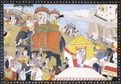 19 वीं सदी की शुरुआत में हमीर हाथ से एक चित्रण द्वारा इंडियन स्कूल