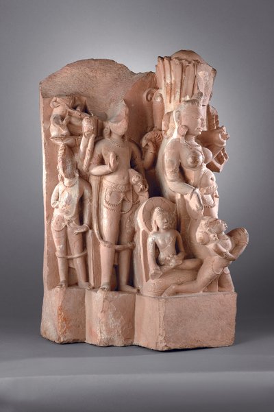 10 वीं -11 वीं शताब्दी (बलुआ पत्थर) के साथ विष्णु के साथी द्वारा इंडियन स्कूल