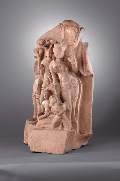 10 वीं -11 वीं शताब्दी (बलुआ पत्थर) के साथ विष्णु के साथी द्वारा इंडियन स्कूल