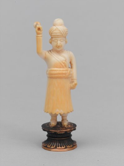 काला मोहरा, शतरंज का टुकड़ा, भारत, 1820 लगभग द्वारा इंडियन स्कूल
