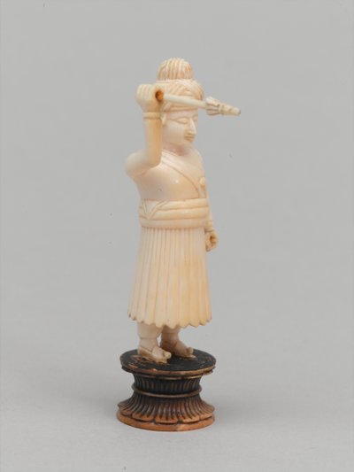 काला मोहरा, शतरंज का टुकड़ा, भारत, 1820 लगभग द्वारा इंडियन स्कूल