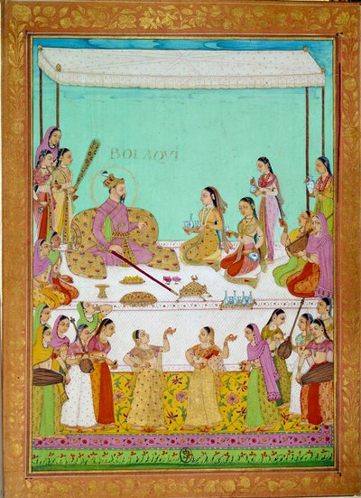 शाह अलीम के दरबार के साथ जिहांगीर में बोलाकी (या खोसरो) पुत्र। निकोलो मनुची (1638 - 1717), विनीशियन एक्सप्लोरर द्वारा एक यात्रा कहानी से लघु। इंडिया द्वारा इंडियन स्कूल