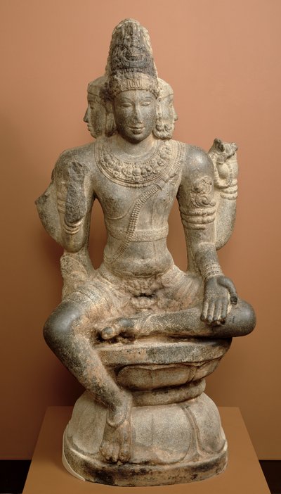 ब्रह्मा, चोल वंश (गेसो और लाल वर्णक के निशान वाला ग्रेनाइट) द्वारा इंडियन स्कूल