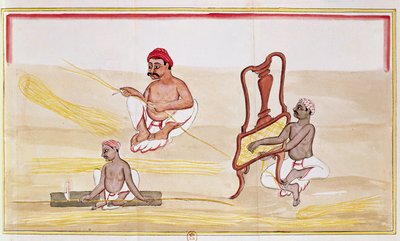 ग्रेट ब्रिटेन को निर्यात के लिए कैनिंग कुर्सियाँ (कागज पर कलम और स्याही और डब्ल्यूसी) द्वारा इंडियन स्कूल