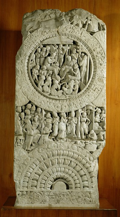 जातक, अमरावती (चूना पत्थर) से एक कहानी का चित्रण द्वारा इंडियन स्कूल