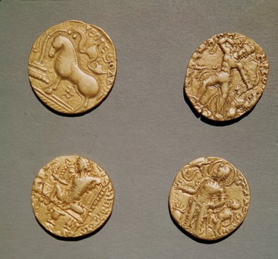 दिनार की समुद्रगुप्त (335-375) कुमरगुप्ता ई (415-454) और चंद्रगुप्त प्रथम (320-335) (सोना) द्वारा Indian School