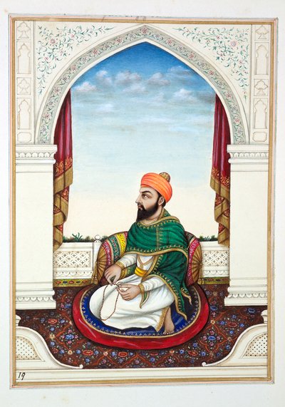 फकीर सैयद अज़ीज़-ओ-दीन, द किंगडम ऑफ़ द पंजाब, इसके रूलर्स एंड चीफ्स, वॉल्यूम I, एक अज्ञात भारतीय कलाकार द्वारा 27 वाटर कलर के अध्ययन की मात्रा, c.1840 (कागज पर wc) द्वारा इंडियन स्कूल