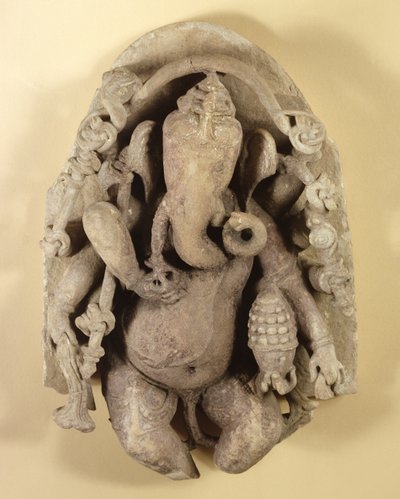 गणपति का चित्र, चंदेला राजवंश (बलुआ पत्थर) द्वारा Indian School