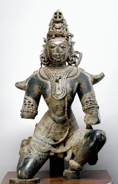 गरुड़, मंडला किले, मध्य प्रदेश से, 1200 ईस्वी (काला पत्थर) द्वारा इंडियन स्कूल