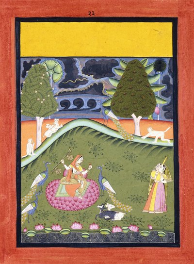 गुरनार रागिनी, सी। 1740 द्वारा इंडियन स्कूल