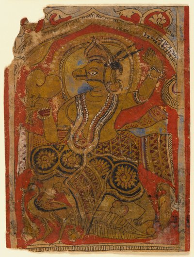 हरिनगोमशिन भ्रूण को ले जाता है, एक बिखरे हुए कल्पसूत्र से पत्ती का टुकड़ा (wc और कागज पर सोना) द्वारा इंडियन स्कूल