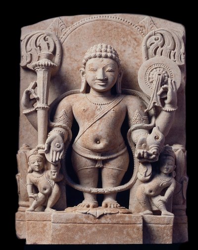 हिंदू धर्म: "" विष्णु का प्रतिनिधित्व "" (विष्णु) - ग्रेस की मूर्तिकला (बलुआ पत्थर की मूर्ति), मथुरा स्कूल, कौचन साम्राज्य द्वारा इंडियन स्कूल