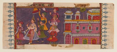 होलीमेन और कोर्टियर्स एक राजकुमार से पहले इकट्ठा होते हैं (कागज पर अपारदर्शी wc और सोना) (देखें 406510 प्रोमो के लिए) द्वारा इंडियन स्कूल