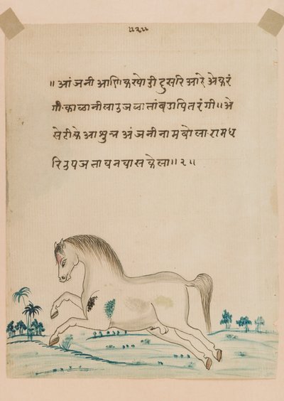 अश्व (कागज पर अपारदर्शी wc) द्वारा इंडियन स्कूल