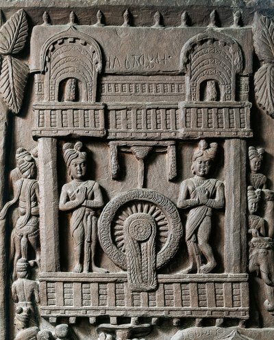 भारतीय कला, हिंदू धर्म: राजा प्रसेनजित द्वितीय की गौतम बुद्ध (बुद्ध) की अंतिम यात्रा का प्रतिनिधित्व करने वाली कम राहत। दूसरी शताब्दी ईसा पूर्व। कोलकाता, भारतीय संग्रहालय द्वारा इंडियन स्कूल