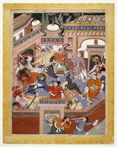 सिन्हुर बाल्की और लुलु द स्पाई के नेतृत्व में, अय्यर ने थ्रेट्स ऑफ़ प्रिज़न गार्ड्स और फ्री सेड फ़ारुख-निज़ाद, 1557 - 1572 (अपारदर्शी जल रंग और सूती कपड़े पर सोना) द्वारा इंडियन स्कूल