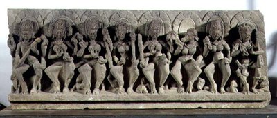 शिव और सात देवी देवताओं का चित्रण, गुर्जर-प्रतिहार वंश, इलाहाबाद (पत्थर) द्वारा इंडियन स्कूल