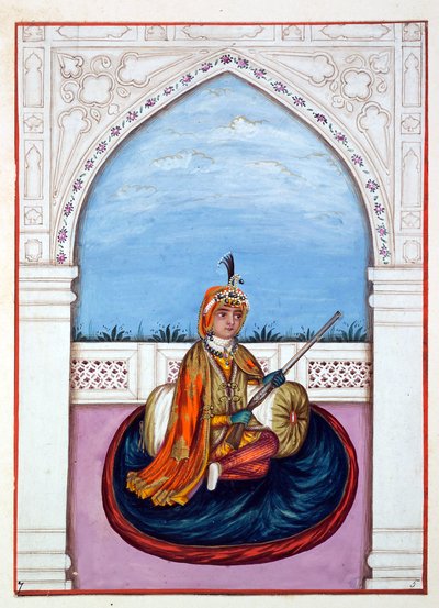महाराजा दलीप सिंह, द किंगडम ऑफ़ द पंजाब, इसके रूलर्स एंड चीफ्स, वॉल्यूम I, एक अज्ञात भारतीय कलाकार द्वारा 27 वाटरकलर के अध्ययन की मात्रा, c.1840 (कागज पर wc) द्वारा इंडियन स्कूल