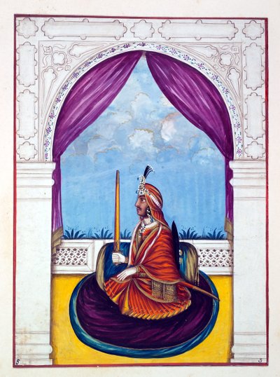 महाराजा नाओ निहाल सिंह, पंजाब के साम्राज्य से, इसके शासकों और प्रमुखों, खंड I, एक अज्ञात भारतीय कलाकार द्वारा 27 वॉटरकलर अध्ययन की मात्रा, c.1840 (कागज पर wc) द्वारा इंडियन स्कूल