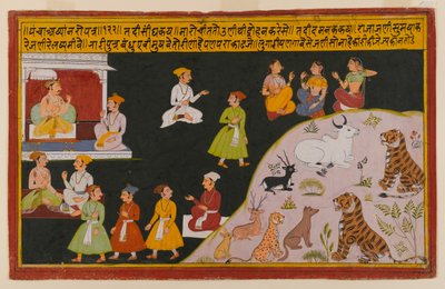 एक बिखरी हुई पंचकोशी श्रृंखला से पृष्ठ, c.1720-40 (wc कागज पर) द्वारा इंडियन स्कूल