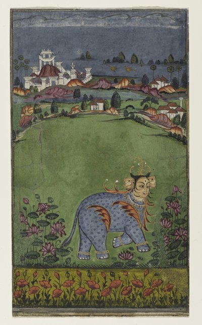 ज्योतिषीय ग्रंथ से पृष्ठ, c.1750 (कागज पर अपारदर्शी wc) द्वारा इंडियन स्कूल
