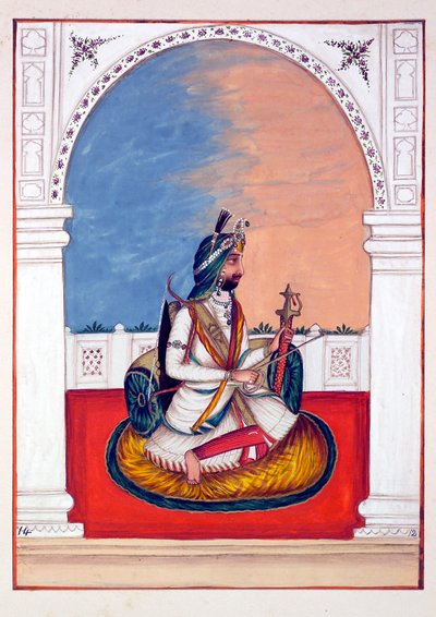 राजह हीरा सिंह, द किंगडम ऑफ द पंजाब, इसके शासकों और प्रमुखों, खंड I, एक अज्ञात भारतीय कलाकार द्वारा 27 वाटरकलर अध्ययनों की मात्रा, सी। 1840 (कागज पर wc) द्वारा इंडियन स्कूल
