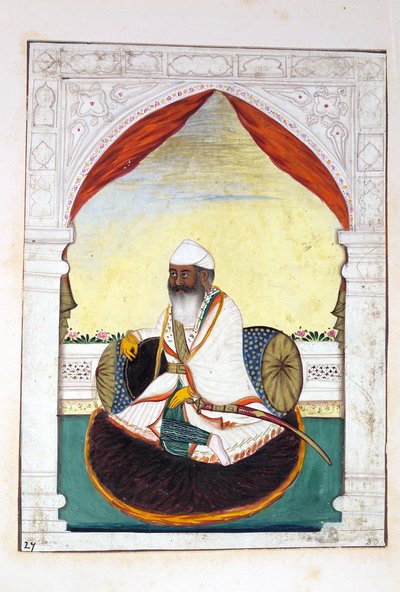 सरदार गुरुमुख सिंह भाई, पंजाब के साम्राज्य से, इसके शासकों और प्रमुखों, खंड II, एक अज्ञात भारतीय कलाकार द्वारा 30 वॉटरकलर के अध्ययन की मात्रा, c.1840 (कागज पर wc) द्वारा इंडियन स्कूल