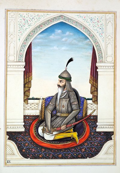 सरदार हर्री सिंह, द किंगडम ऑफ़ द पंजाब, इसके शासकों और प्रमुखों से, खंड I, एक अज्ञात भारतीय कलाकार द्वारा 27 वॉटरकलर अध्ययन की मात्रा, c.1840 (कागज पर wc) द्वारा इंडियन स्कूल