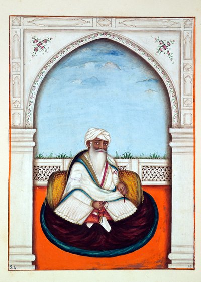 सरदार शाम सिंह, द किंगडम ऑफ़ द पंजाब, इसके रूलर्स एंड चीफ्स, वॉल्यूम I, एक अज्ञात भारतीय कलाकार द्वारा 27 वॉटरकलर के अध्ययन की मात्रा, c.1840 (कागज पर wc) द्वारा इंडियन स्कूल