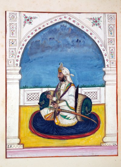 सरदार शमशीर सिंह, पंजाब के साम्राज्य से, इसके शासकों और प्रमुखों, खंड I, एक अज्ञात भारतीय कलाकार द्वारा 27 वॉटरकलर अध्ययन की मात्रा, c.1840 (कागज पर wc) द्वारा इंडियन स्कूल