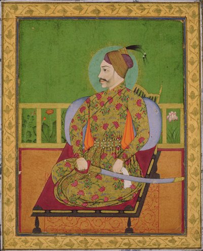 गोलकोंडा के सुल्तान अब्दुल्ला कुतुबशाह (reg.1626-72) डेक्कन, मुगल, c.1640 (कागज पर सोने और चांदी के साथ गौचे) द्वारा इंडियन स्कूल