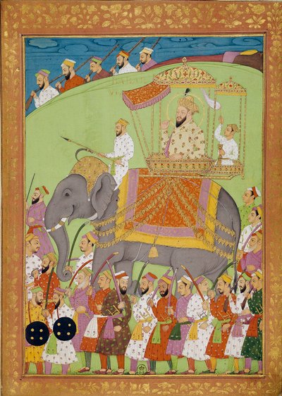 एक हाथी पर सुल्तान लड़कियां। निकोलो मनुची (1638-1717) द्वारा "" टैमरटेंट से ओरंगरेब तक भारत का इतिहास "" में भारतीय और फारसी लघुचित्र। बीएन, पेरिस। द्वारा इंडियन स्कूल