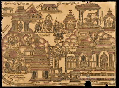 मंदिर (वुडब्लॉक प्रिंट) द्वारा इंडियन स्कूल