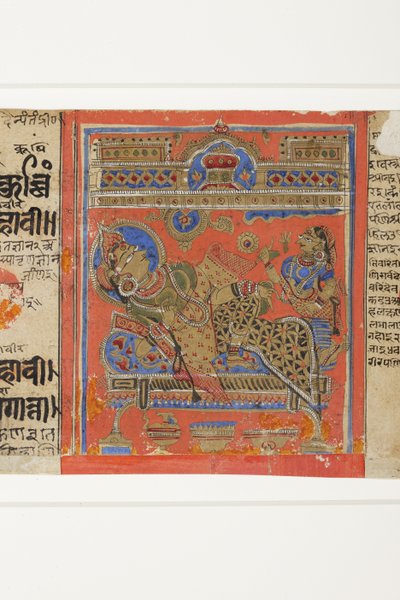 कल्पसूत्र (कागज पर ओपेक wc) से उसके सोफे पर ब्राह्मणी देवानंद द्वारा इंडियन स्कूल