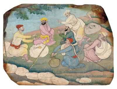 18 वीं शताब्दी के मध्य में यात्रियों को संगीत का आनंद मिलता है द्वारा इंडियन स्कूल