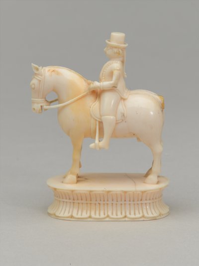 व्हाइट नाइट, शतरंज का टुकड़ा, भारत, 1820 लगभग द्वारा इंडियन स्कूल