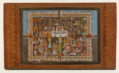 यूसुफ और ज़ुलैक्खा, 1875-1900 (कागज पर अपारदर्शी wc और सोना) द्वारा इंडियन स्कूल