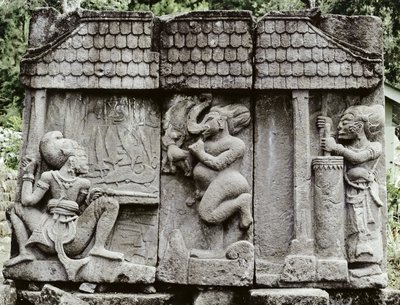 लोहार दृश्य (ज्वालामुखी पत्थर) द्वारा इंडोनेशियाई स्कूल