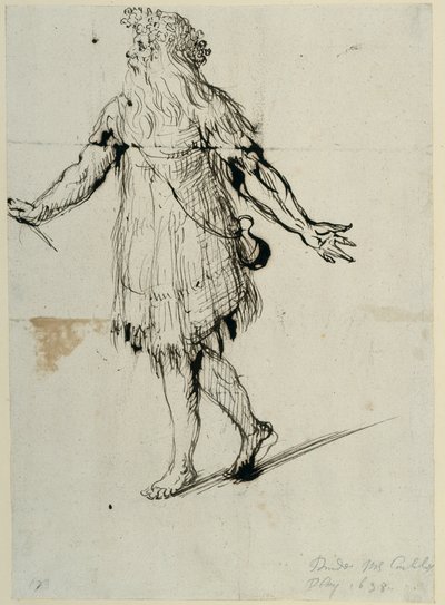 एक ड्र्यूड, c.1638 (कागज पर कलम और स्याही) द्वारा Inigo जोन्स
