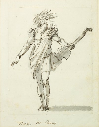 बाढ़: कोरस, c.1631 (कागज पर कलम और स्याही) द्वारा Inigo जोन्स
