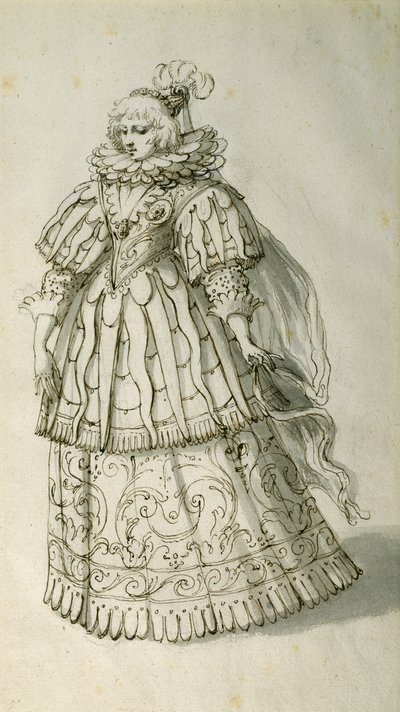 बहाना, c.1638 (कागज पर कलम और स्याही) द्वारा Inigo जोन्स