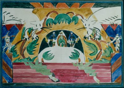 ए. रेमीज़ोव द्वारा 1909 में थिएटर प्ले ज़ार मकसेम्यान के लिए स्टेज डिज़ाइन द्वारा इओसिफ सोलोमोनोविच शकोलनिक