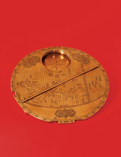 इस्लाफ़ मक्का-केंद्रित विश्व मानचित्र, इस्फ़हान से Safavid राजवंश द्वारा ईरानी स्कूल