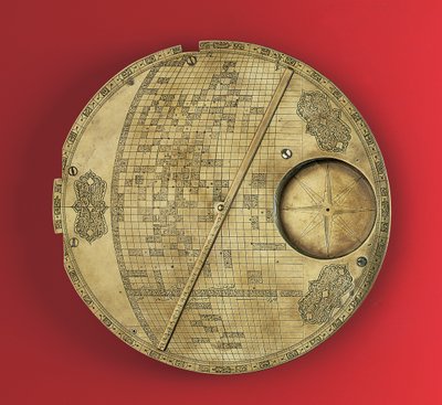 इस्लाफ़ मक्का-केंद्रित विश्व मानचित्र, इस्फ़हान से Safavid राजवंश द्वारा ईरानी स्कूल