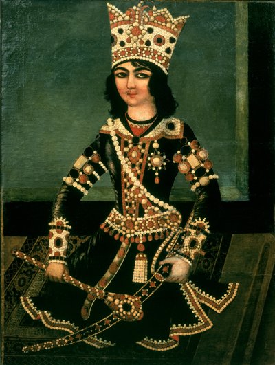 अब्बास-मिंजा का पोर्ट्रेट (c.1783-1833), फारस का राजकुमार, शाह फत अली (1797-1834 का शासनकाल) द्वारा ईरानी स्कूल